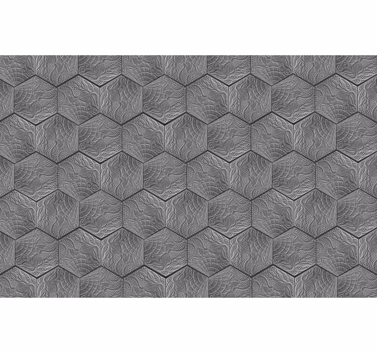 Gray roller blind inspired by gaudí tile - TenStickers