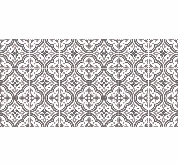 Gray roller blind with classic grey floral pattern - TenStickers