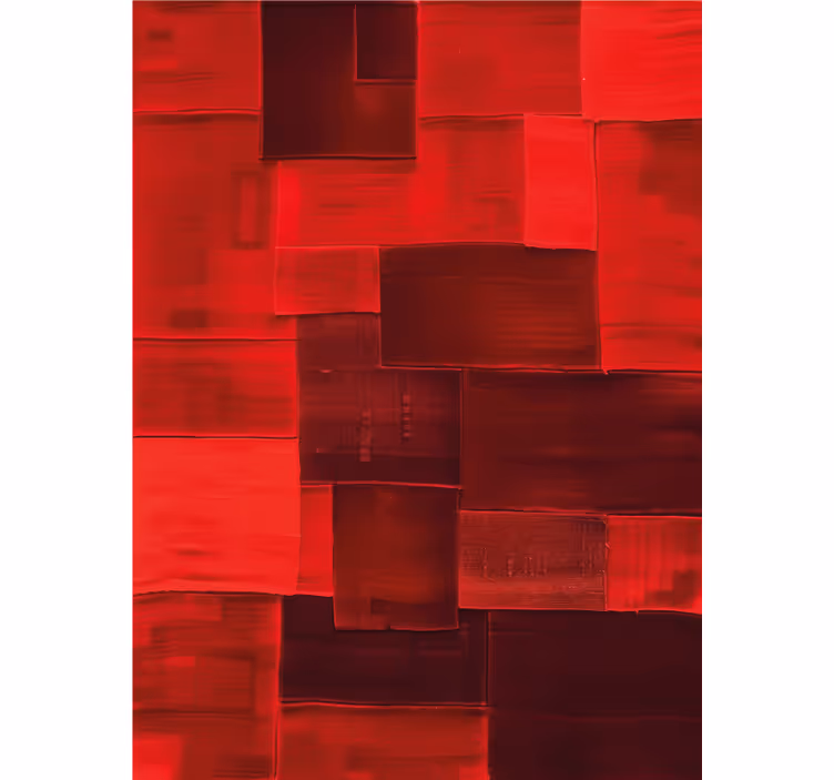 Red roller blind with reconstructed pattern - TenStickers