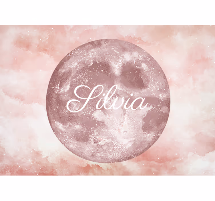 Pink roller blind moonlight with name - TenStickers