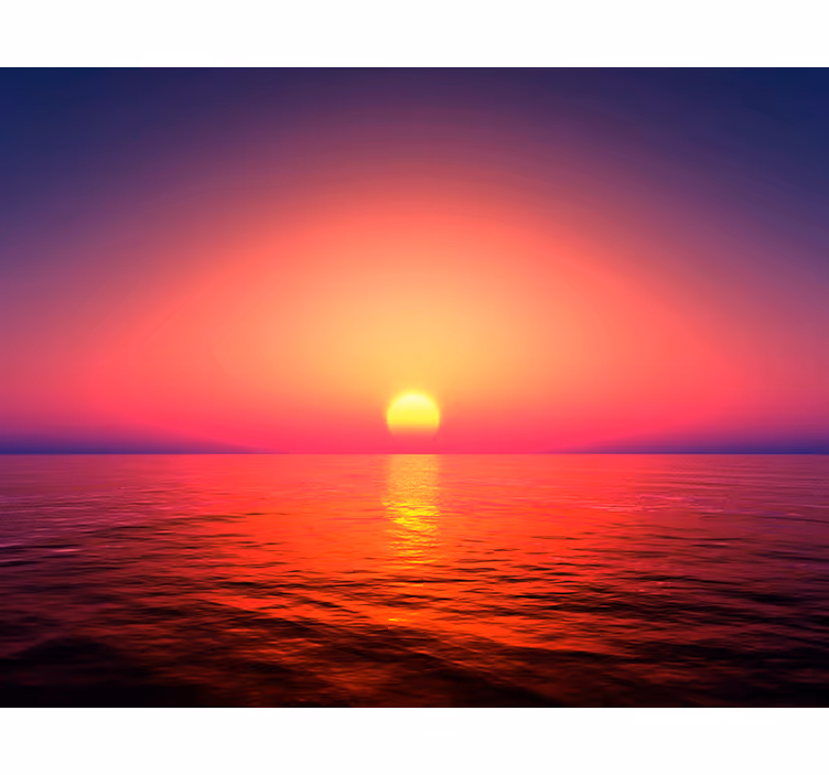 Living room roller blind sunset at sea - TenStickers