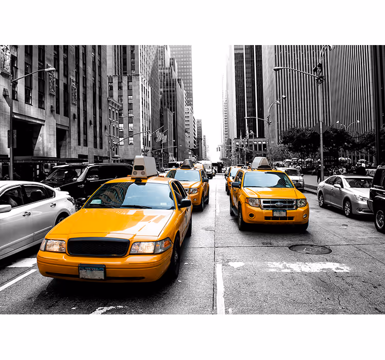Living room roller blind new york taxi design - TenStickers