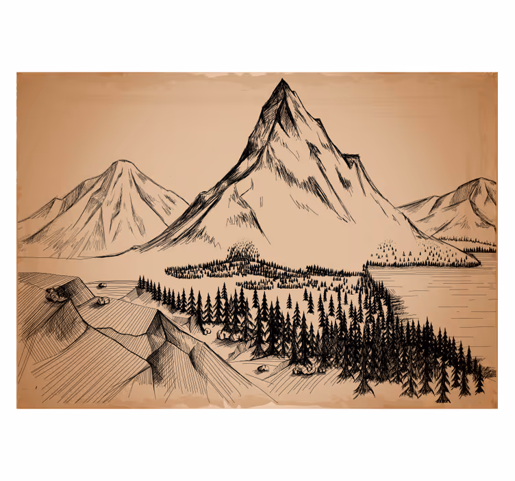 Living room roller blind forest design - TenStickers