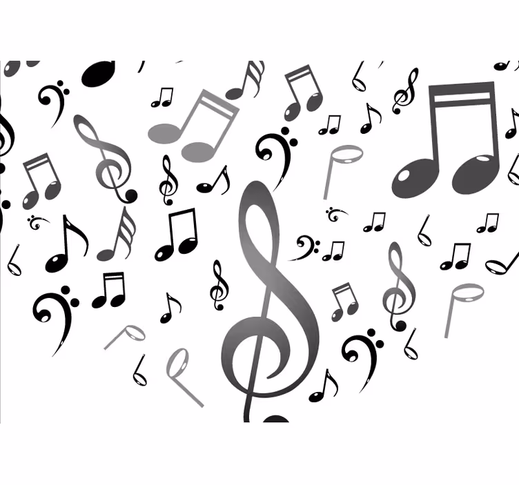 Living room roller blind with musical notes - TenStickers