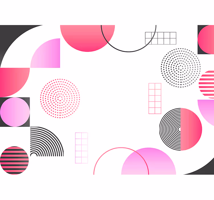 Living room roller blind circles of colors mural - TenStickers