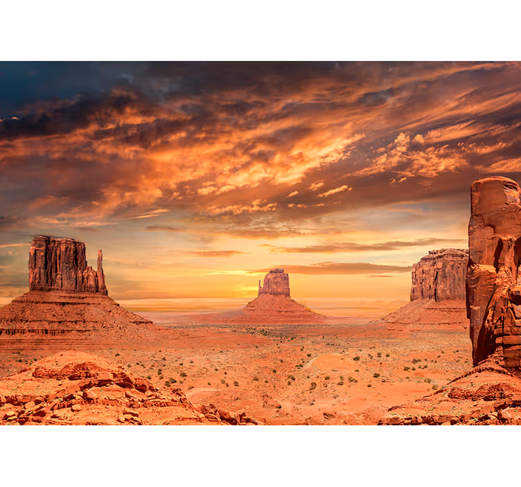Living room roller blind desert mountain design - TenStickers
