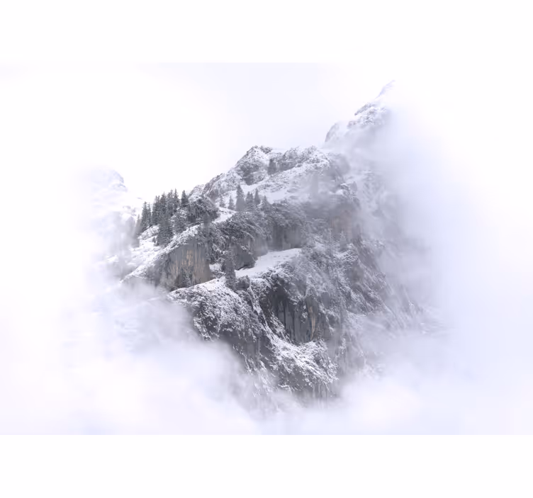 Living room roller blind snowy mountain mural - TenStickers