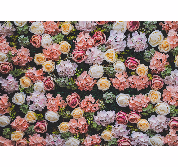 Living room roller blind floral vintage design - TenStickers