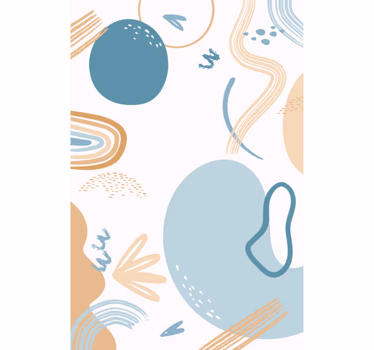 Blue roller blind with abstract wave design - TenStickers