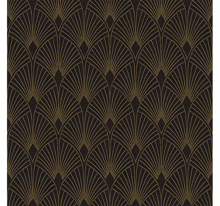 Modern roller blind gilded art deco fan - TenStickers