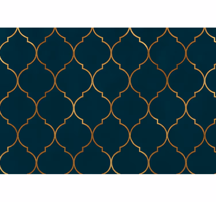 Modern roller blind in golden moroccan design - TenStickers
