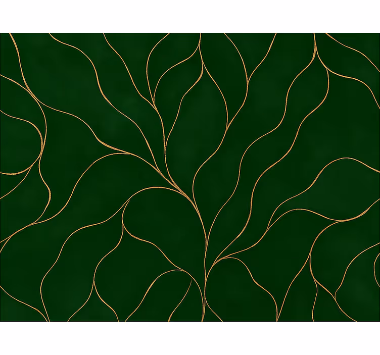 Modern roller blind green and gold marble design - TenStickers
