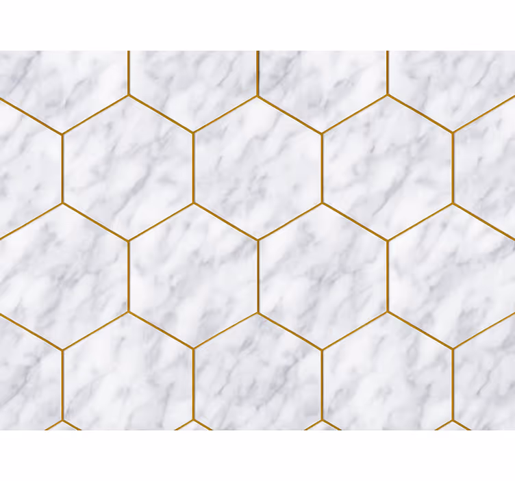 Modern roller blind hexagonal marble pattern - TenStickers