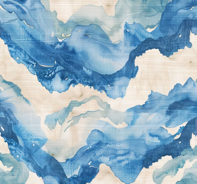 Blue roller blind in marbled waves pattern - TenStickers