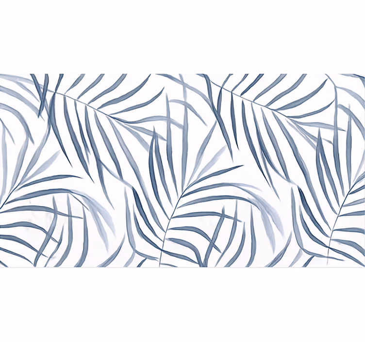 Blue roller blind with thin leaves design - TenStickers