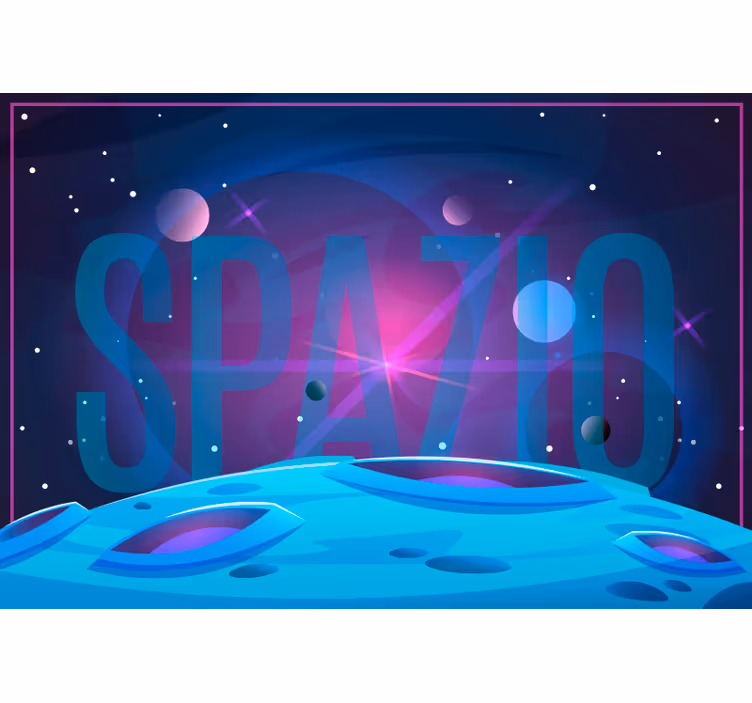 Blue roller blind cosmic and celestial design - TenStickers