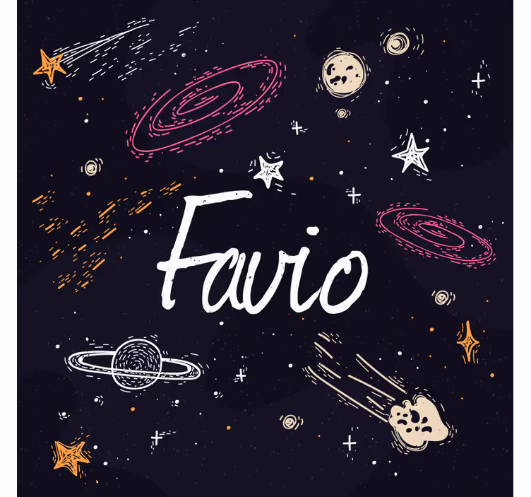 Blue roller blind galaxy with customizable name - TenStickers