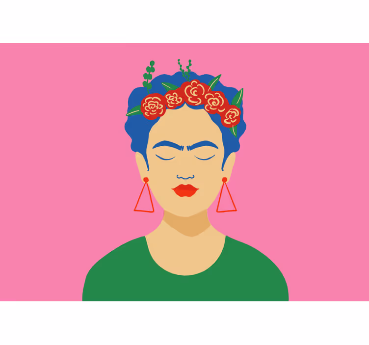 Living room roller blind frida kahlo pop art design - TenStickers