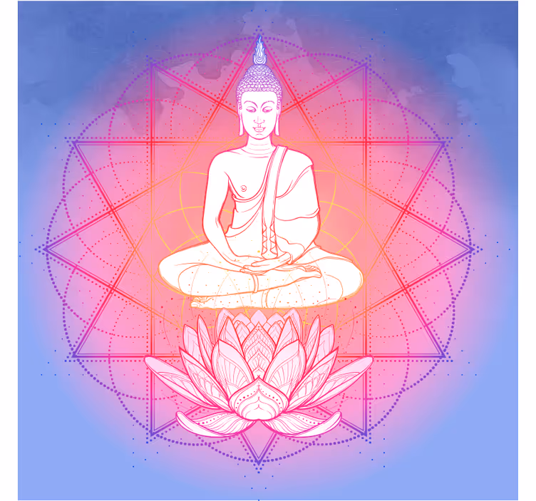 Living room roller blind mandala buddha meditation - TenStickers