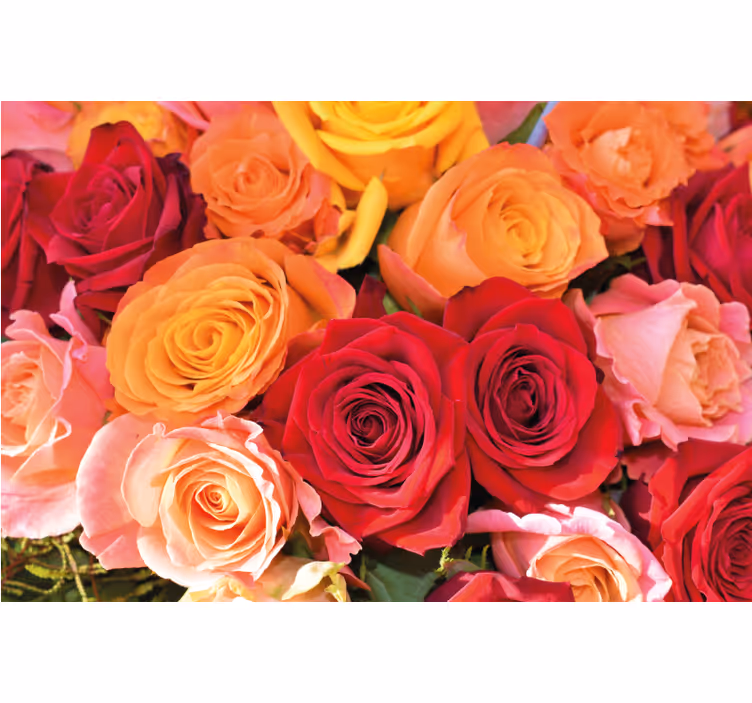 Roses and other flowers living room roller blind - TenStickers