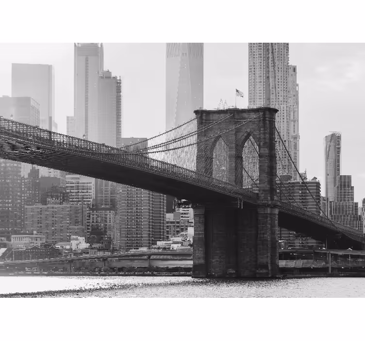Living room roller blind with brooklyn bridge picture - TenStickers