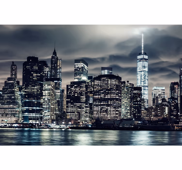 Living room roller blind new york by night - TenStickers