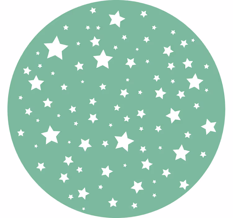 Green roller blind green stars round - TenStickers