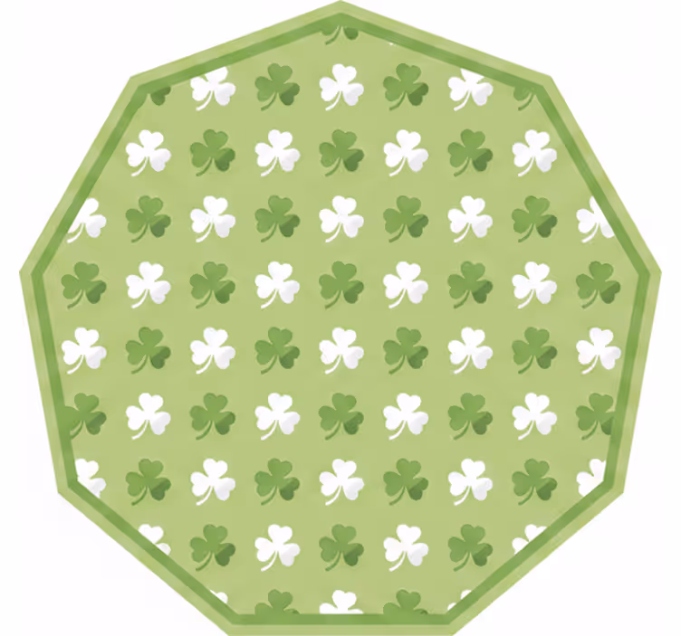 Green roller blind with green and white shamrock stripes - TenStickers