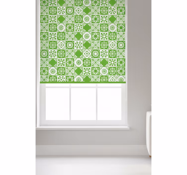 Abstract green and white green roller blind - TenStickers