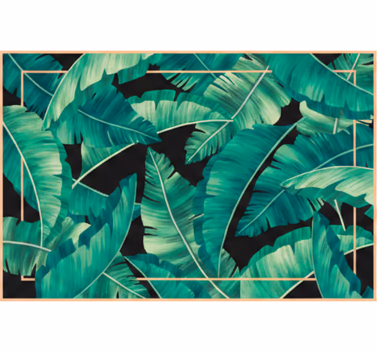 Green roller blind with dark green leaves design - TenStickers