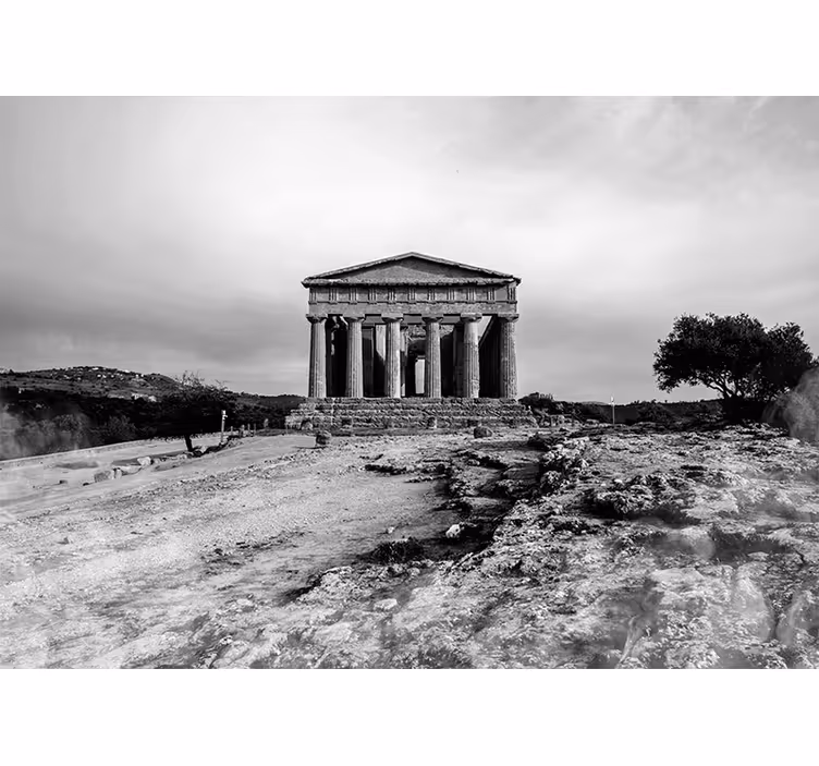 Living room roller blind valley of the temples sicily - TenStickers