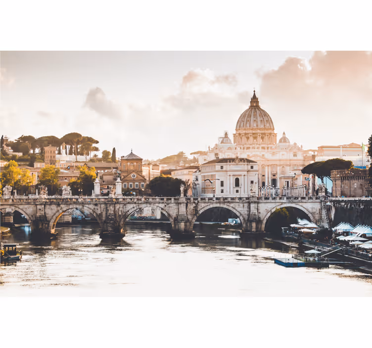 Living room roller blind angel's bridge st. peter's basilica - TenStickers