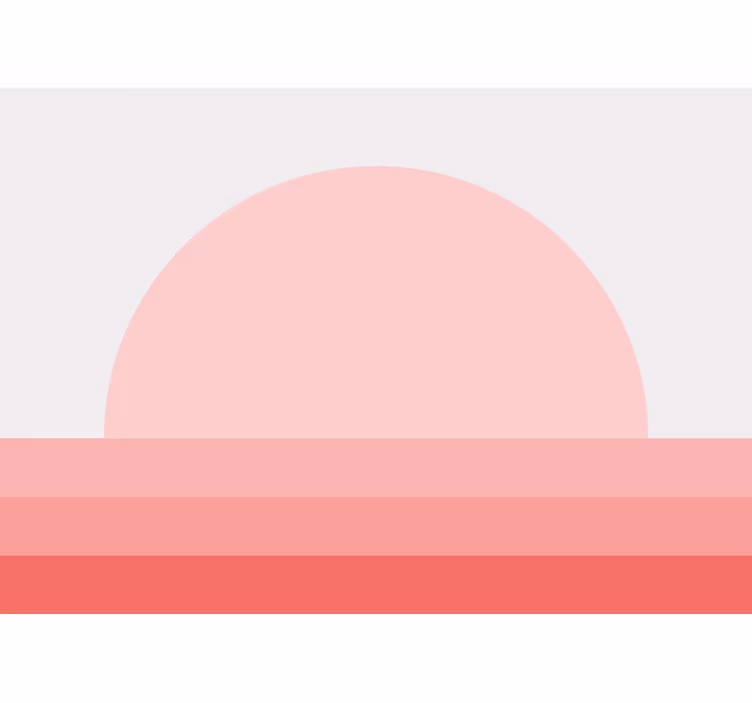 Living room roller blind pink 70s sunset design - TenStickers