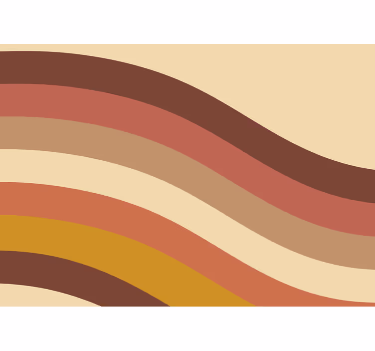Living room roller blind in 70s stripes design - TenStickers