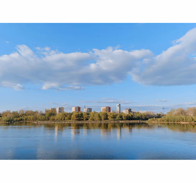 Living room roller blind warsaw by the vistula river - TenStickers