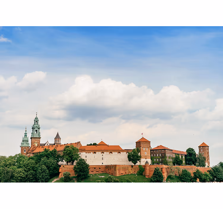 Living room roller blind royal castle in cracow - TenStickers