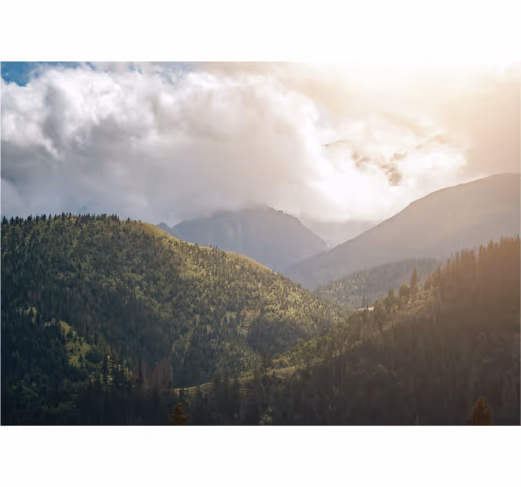 Living room roller blind tatra national park design - TenStickers