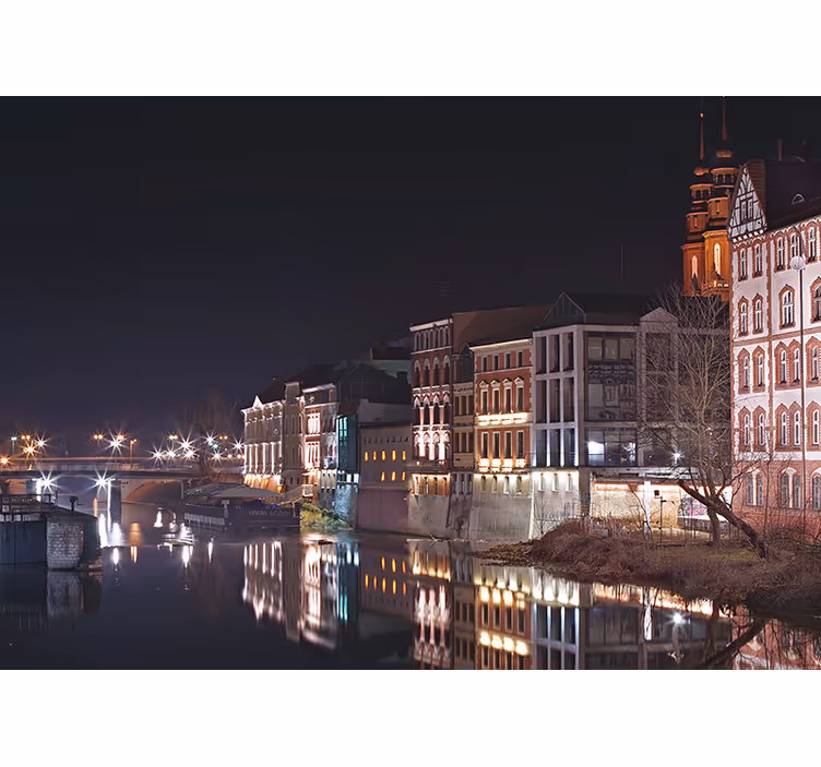 Living room roller blind opole nighttime - TenStickers