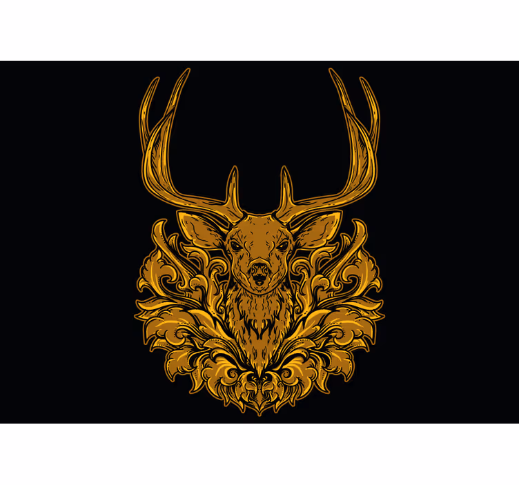 Living room roller blind golden stag - TenStickers