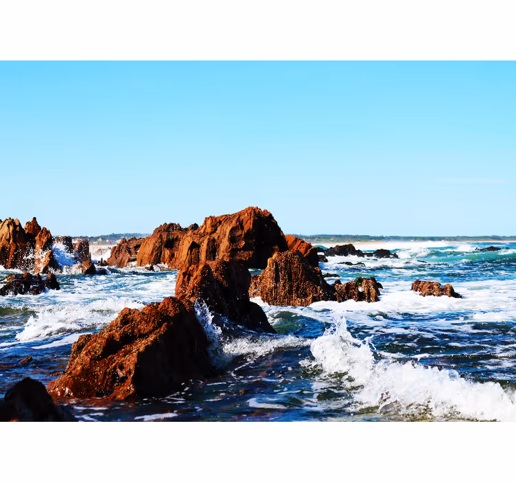 Living room roller blind cabo polonio with rocks - TenStickers