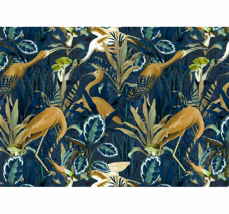 Living room roller blind with jungle birds design - TenStickers
