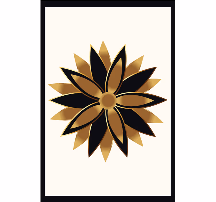 Living room roller blind in golden flowers design - TenStickers