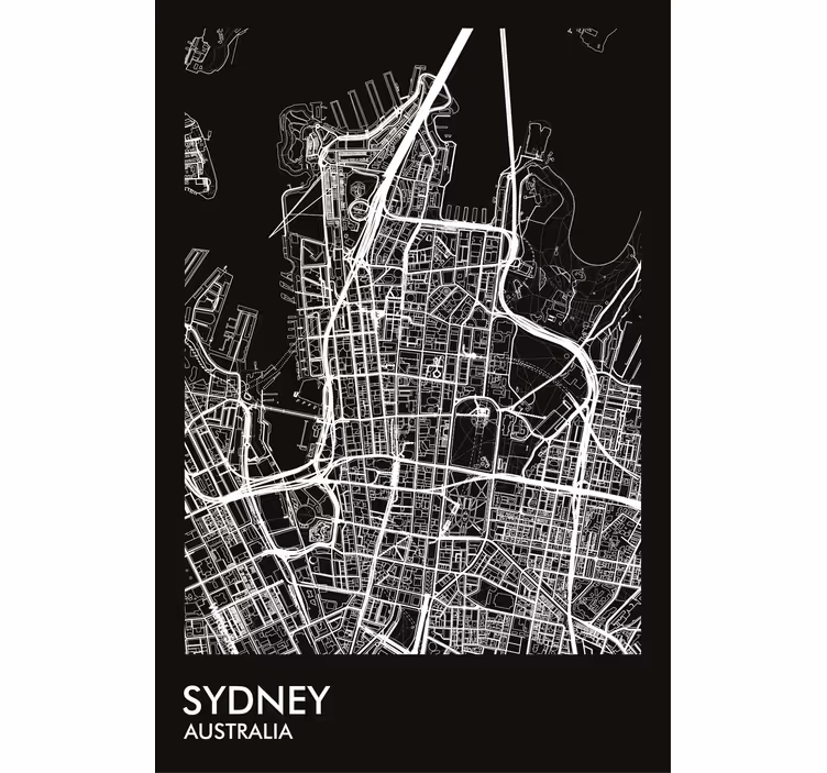 Living room roller blind sydney map design - TenStickers
