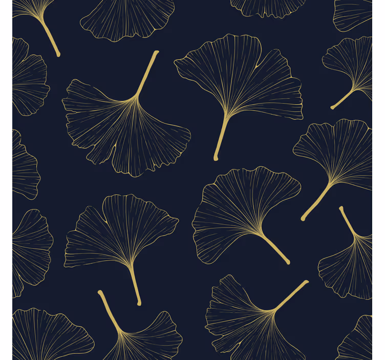 Living room roller blind 3d golden ginkgo leaves - TenStickers