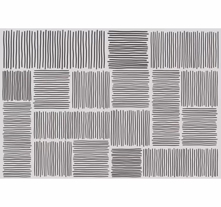 Living room roller blind in black and white lines - TenStickers