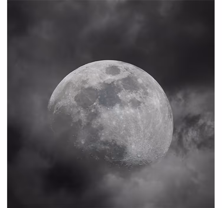 Living room roller blind in gray planet design - TenStickers