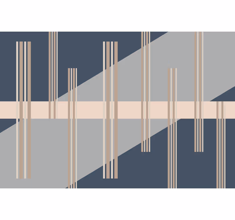 Living room roller blind grey abstract mid-century design - TenStickers