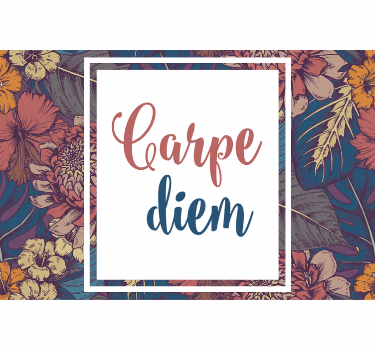 Living room roller blind carpe diem colorful squares - TenStickers