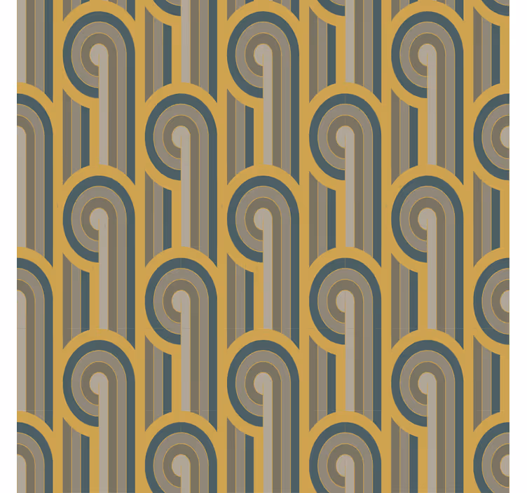 Living room roller blind with art deco geometric design - TenStickers