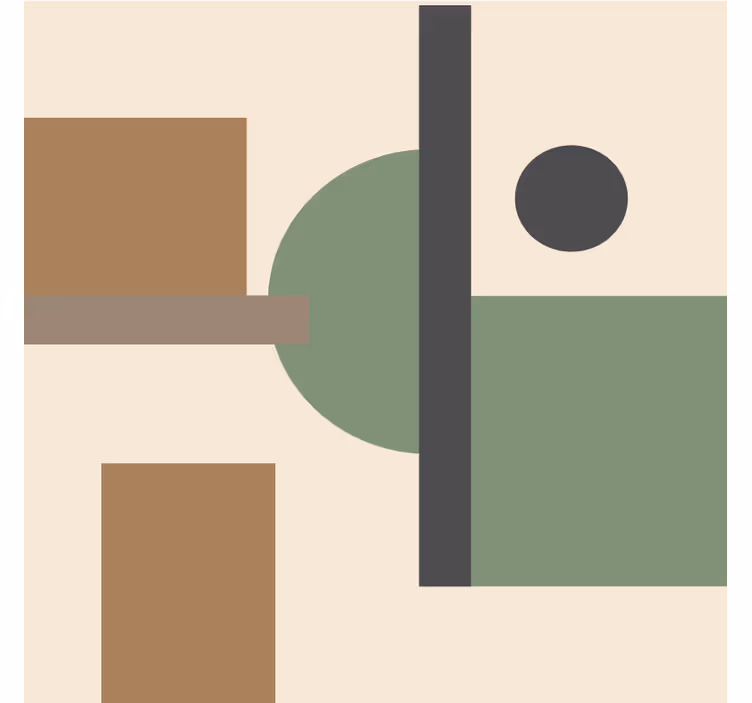 Living room roller blind in natural geometric colors - TenStickers
